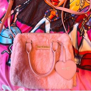 pink faux fur juicy couture bag
